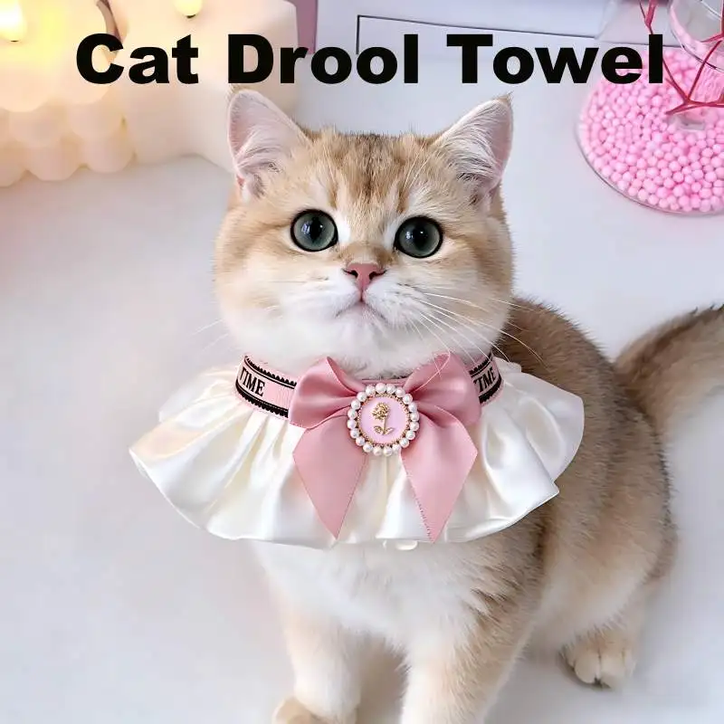 

Pet Scarf Bow Tie Drool Towel Adjustable handmade Pink Flower Scarf Decoration Dog Bow Tie Puppy Accessories Cat Accessories