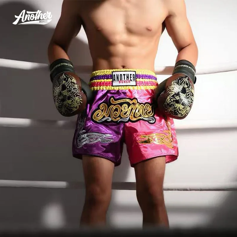 Men's and Women's Wholesale Boxing Shorts Fighting Pants Muay Thai Shorts Head Boxing Sanda Suit Training Fighting Shorts
