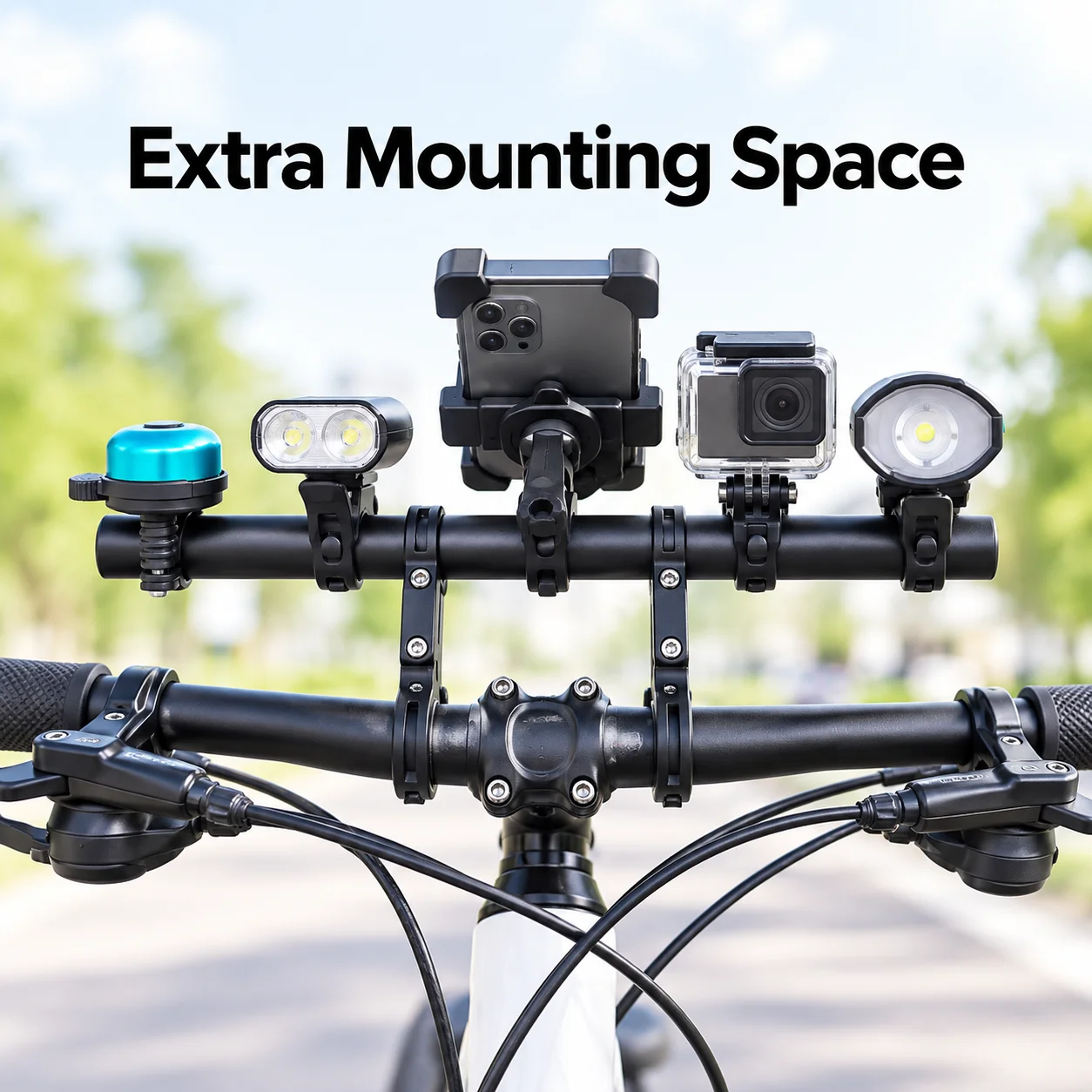 20cm Bike Handlebar Extender Aluminum Alloy Extension Mount Bicycle Handlebar Extension Bracket for MTB Road Bike Motorcycle