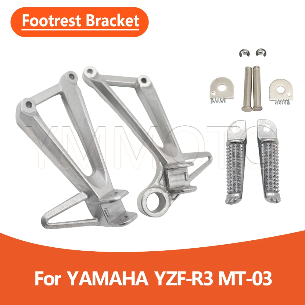 

For Yamaha YZF-R3 MT03 YZFR3 YZF R3 MT-03 MT 03 2015-2025 Aluminum Motorcycle Rear Passanger Footrests FootPeg Bracket Set