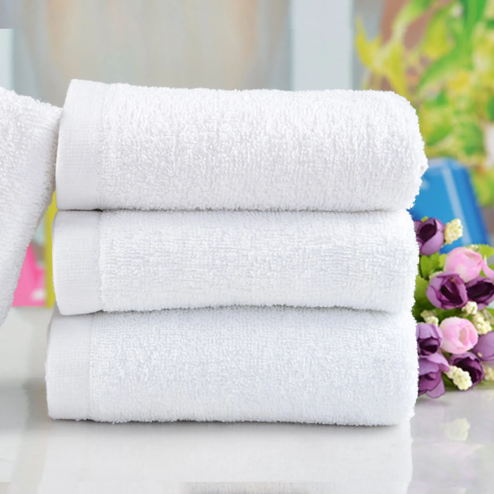 1/3/6PC Good Quality White Cheap Face Towel Small Hand Towels Kitchen Towel Hotel Restaurant Kindergarten Pure Cotton Towel