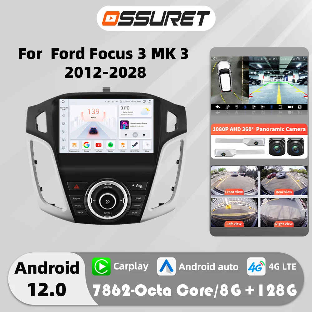 

Android 12 for Ford Focus 3 MK 3 2012-2018 Autoradio Car intelligent system Multimedia Video player Stereo GPS navi Carplay swc