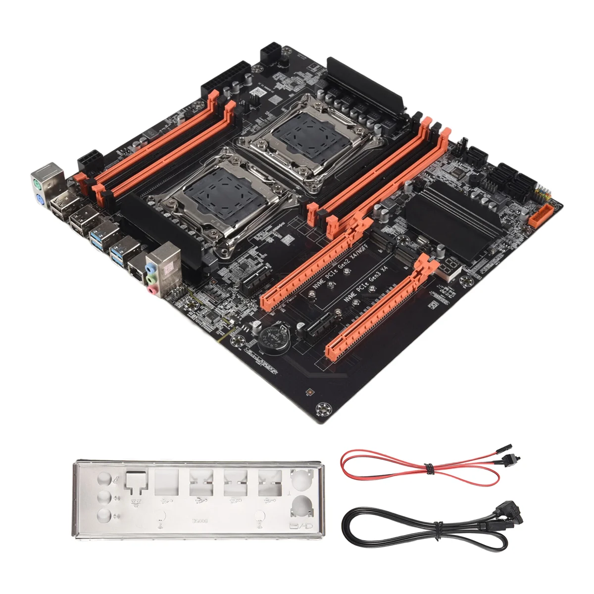 

X99 Motherboard Dual CPU Slot+SATA Cable+Switch Cable+Baffle LGA 2011