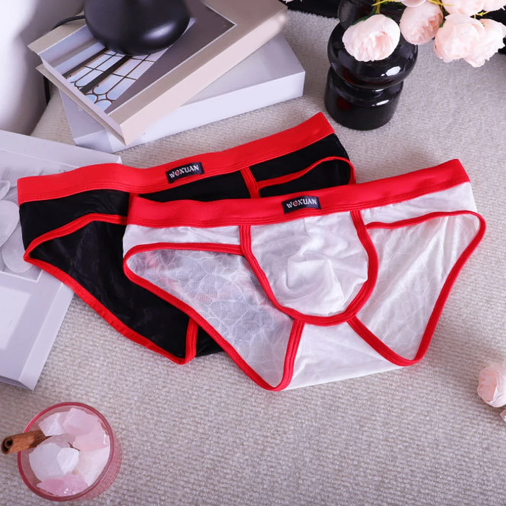 Men's Lace Sheer Underwear For Man Femboy Bulge Pouch Comfort Sexy Accessories Hot Stretch See Through Briefs Very Hot Lingerie