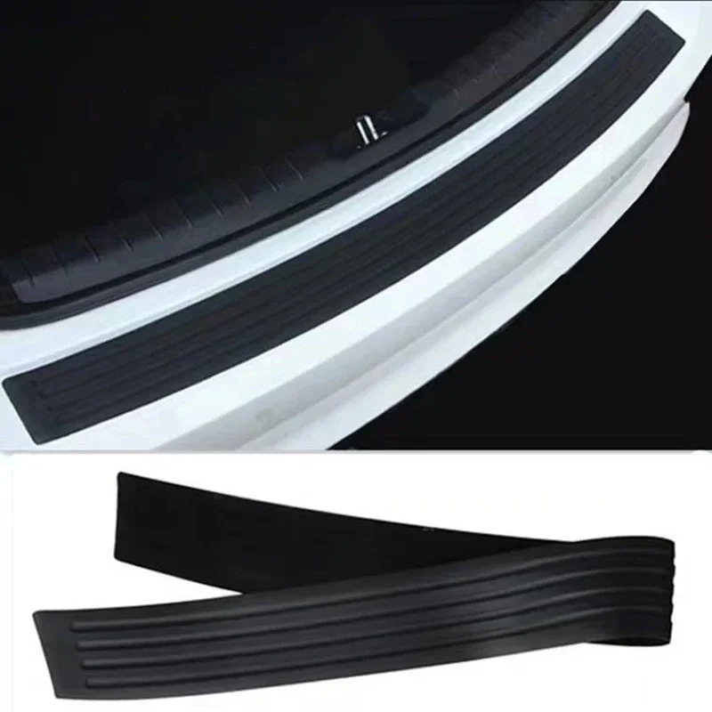 Anti-Scratch Protection Sticker Strip Car Trunk Rear Paint Protector Guard Plate Rubber Car Rear Bumper Trim Black Accessories