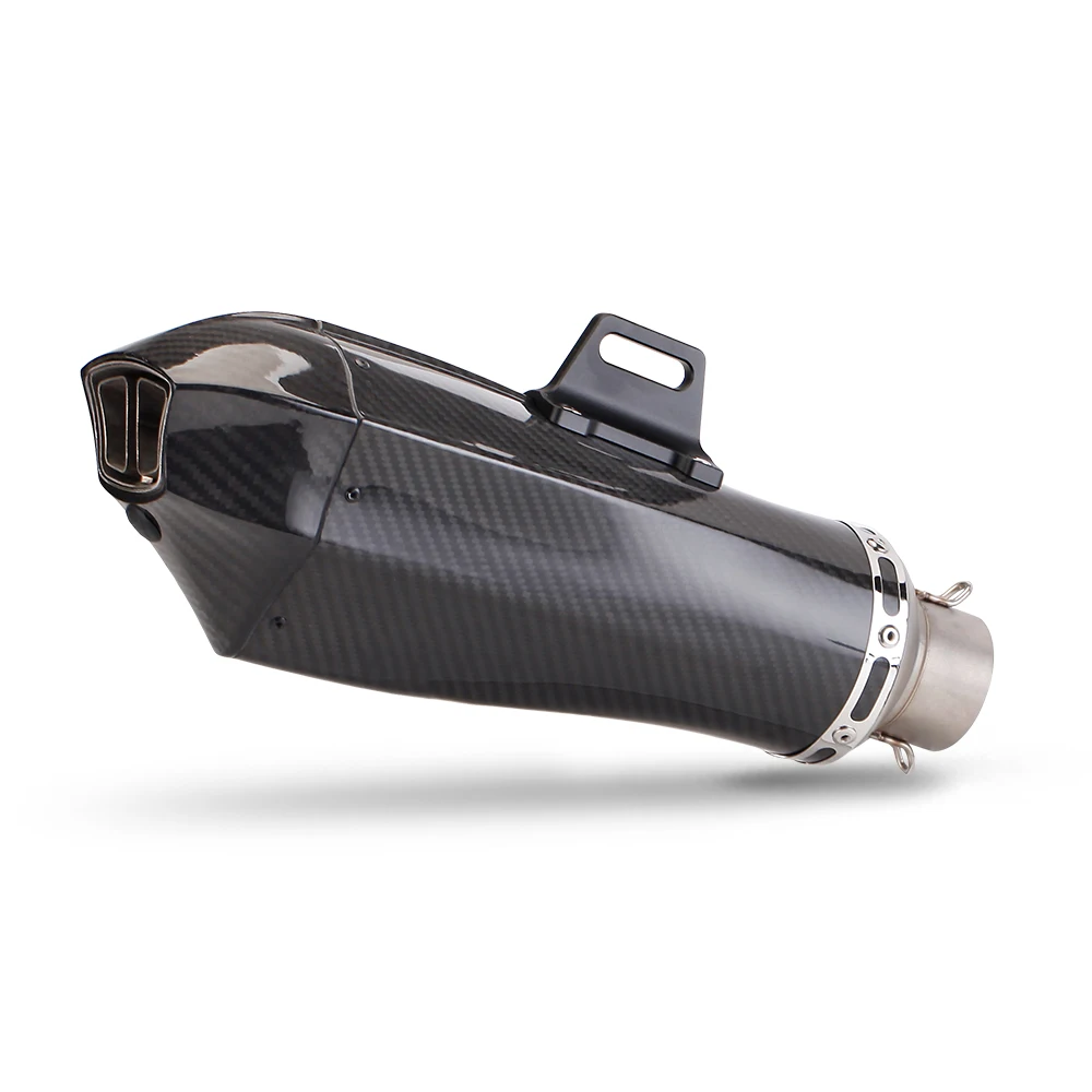 

STLF Universal Motorcycle Modify Exhaust Carbon Fiber Exhaust Muffler Pipe for Pcx Nmax R3 R15 NINJA400 250 Z650 Mt07