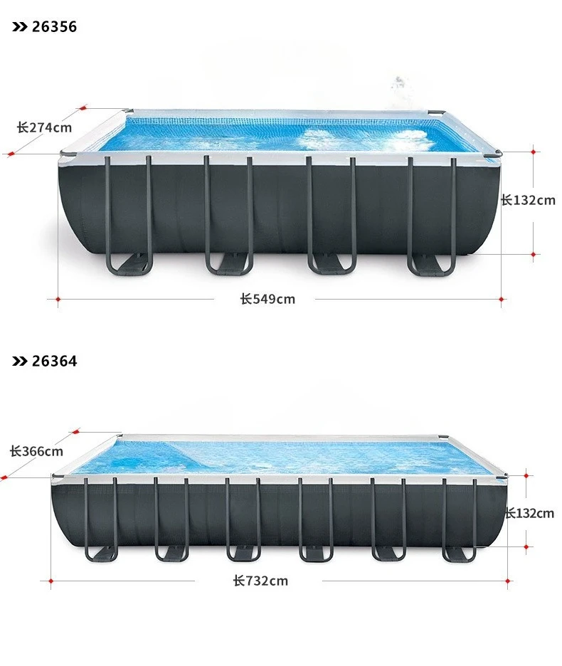 

INTEX 26364 7m Square Pipe Rack Pool, Family Rack Pool, Bath, Fish Fishing Pool