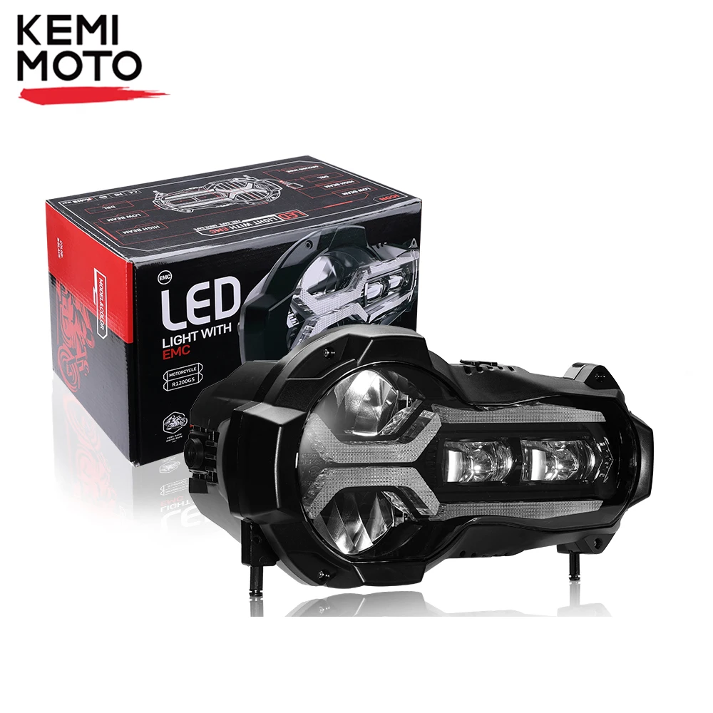 KEMIMOTO 2013-2018 R1200GS Ensemble de phares avant à LED E24-Mark pour moto BMW R1200GS LC ADV Adventure