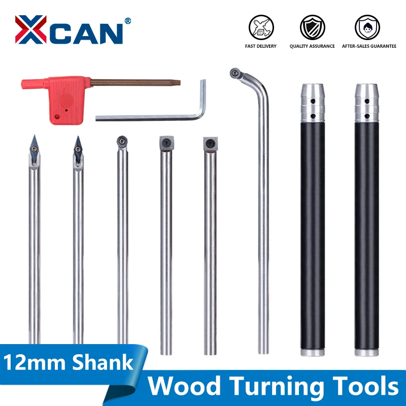 XCAN Wood Turning Tool Carbide Insert Cutter Finisher/Rougher/Detailer/Hollower Tool for Woodworking Lathe Turning Tool