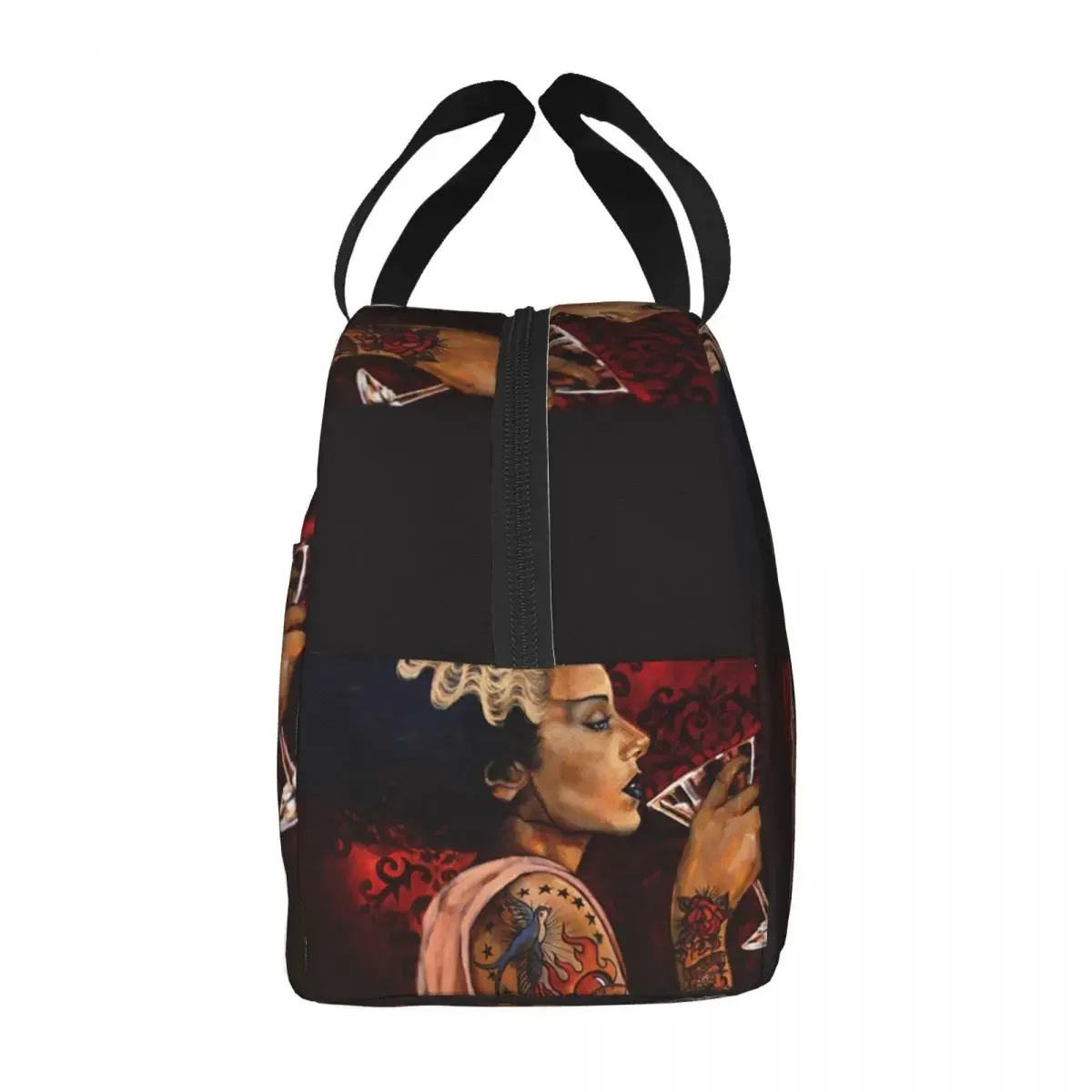 Bride Cocktail Tattoo Art Lunch Bag Cooler Thermal Insulated Frankenstein Monster Lunch Box for Women Kids School Food Bags