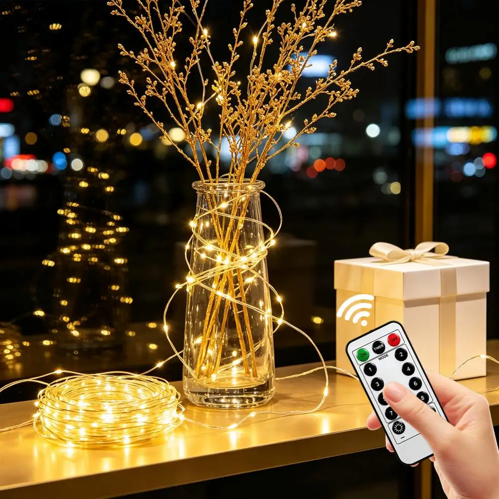 USB LED String Lights Copper Silver Wire Garland Light Waterproof LED Fairy Lights For Christmas Wedding Outdoor Decoration