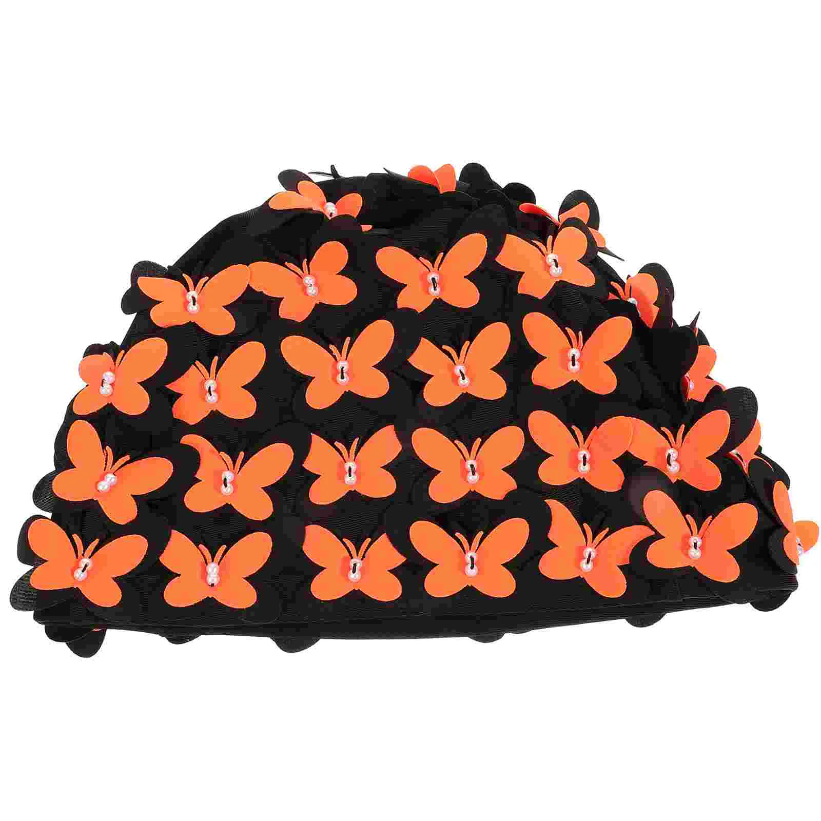 

Folding Waterproof Cat Litter Box Swim Cap for Hair Care Swimming Women Vintage Fashionable Hat Elastic Nylon Practical