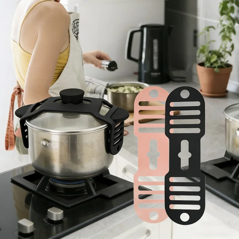Correa de sujeción universal reutilizable para tapas, banda elástica de silicona adecuada para varias ollas con tapa, herramienta para utensilios de cocina para exteriores antideslizante