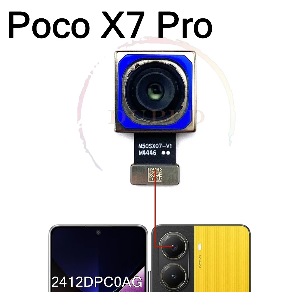 Front Rear Camera For Xiaomi Mi Poco X7 Pro X7Pro Frontal Selfie Back Facing Main Camera Module Backside View Replacement Parts