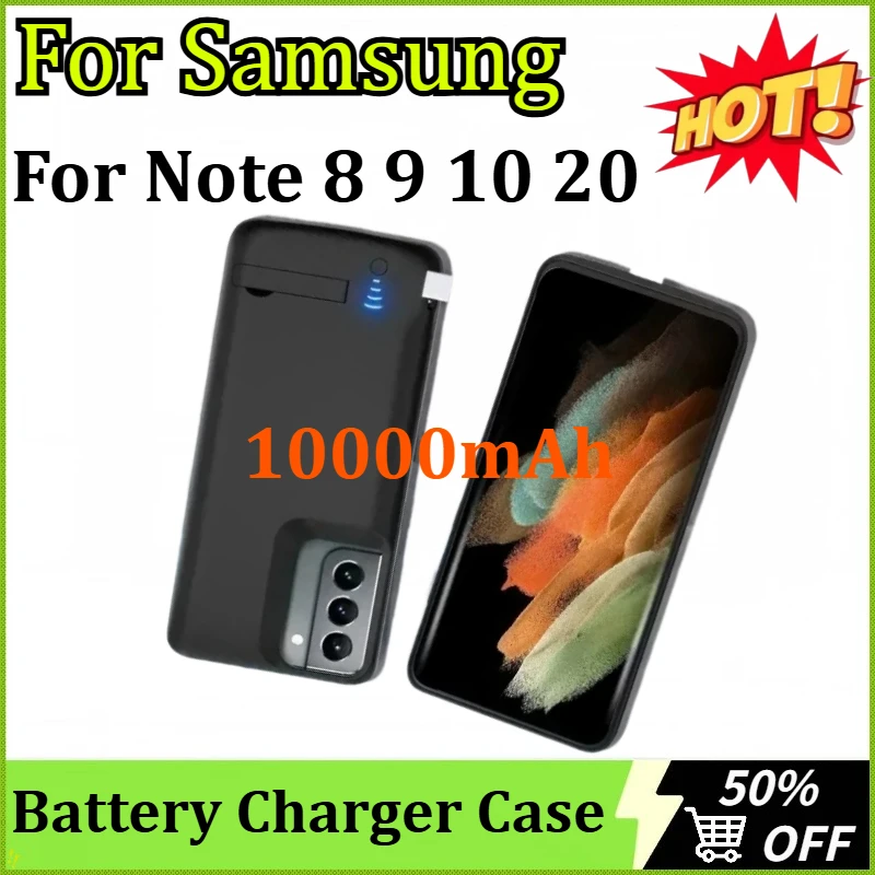 

10000mAh Battery Charger Case for Samsung Note 8 9 10 20 Power Bank Portable Battery Cover Charging Power Bank High-Capacity