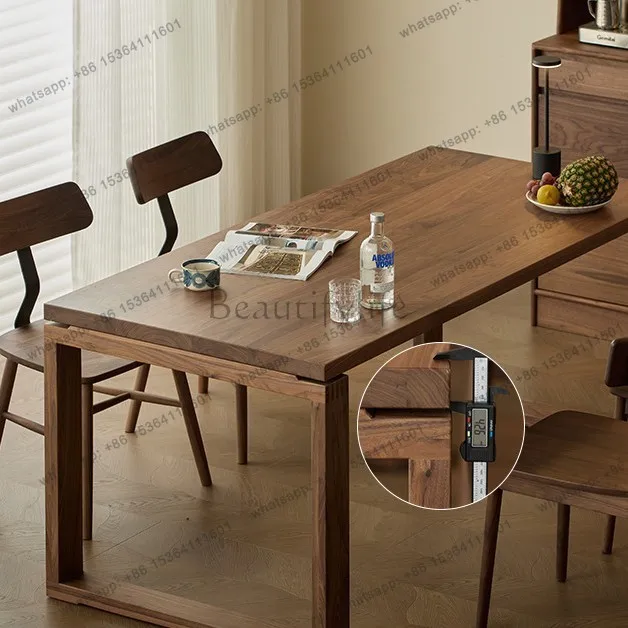 Factory Direct Sales Workbench Super Thick Desktop North American Black Walnut Solid Wood Large Board Table