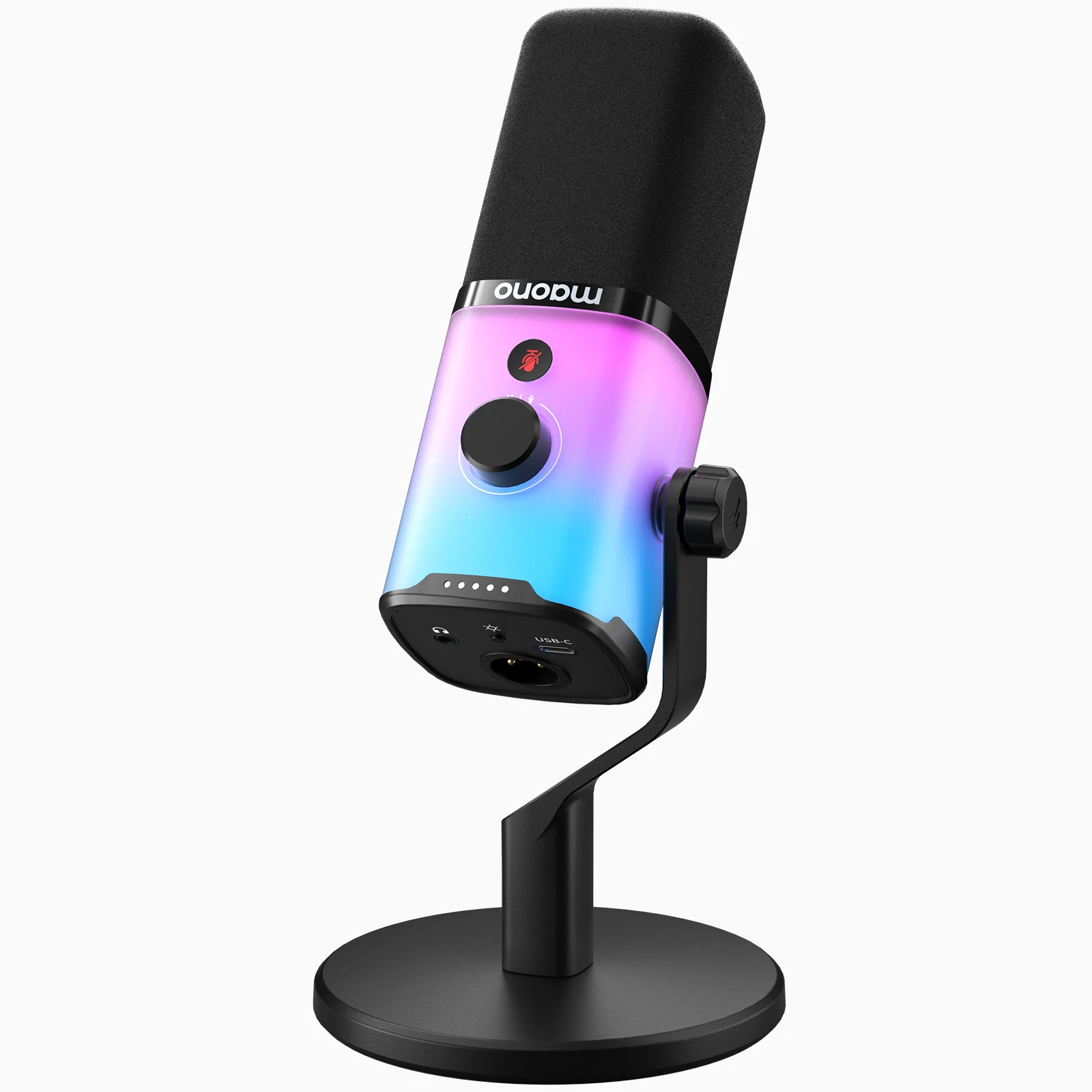 MAONO PD100X Gaming MIC,USB/XLR Dynamic Microphone with Noise Reduction,Mute,Headphone Jack,RGB MIC for Gamer Streaming Podcast