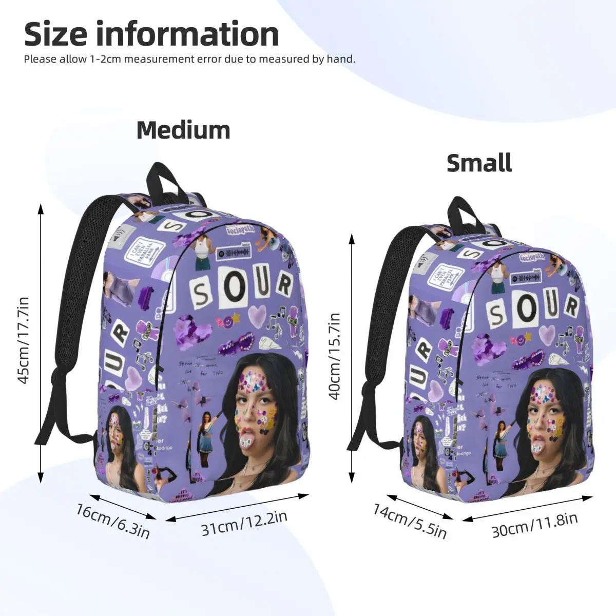 Olivia Vampire Rodrigos Sour For Girls Boys Fashionable, fully printed, and comfortable student backpack.