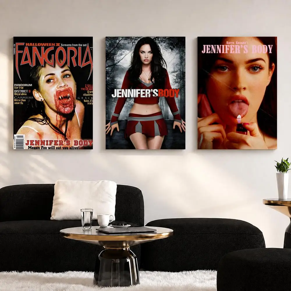 Classics Movie J-Jennifer Body Framed Wall Painting Ready to Hang Canvas Wall Art Poster for Bedroom Living Room Home Decor Gift