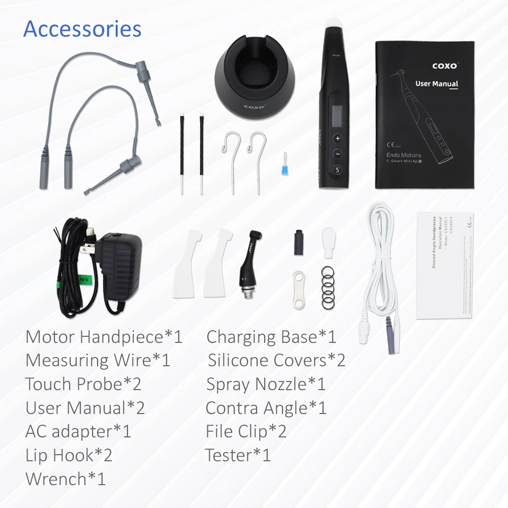 COXO C-SMART-MINI AP+ Brushless Dental Endo Motor Smart with LED Lamp 16:1 Standard Contra Angle with Apex Locator
