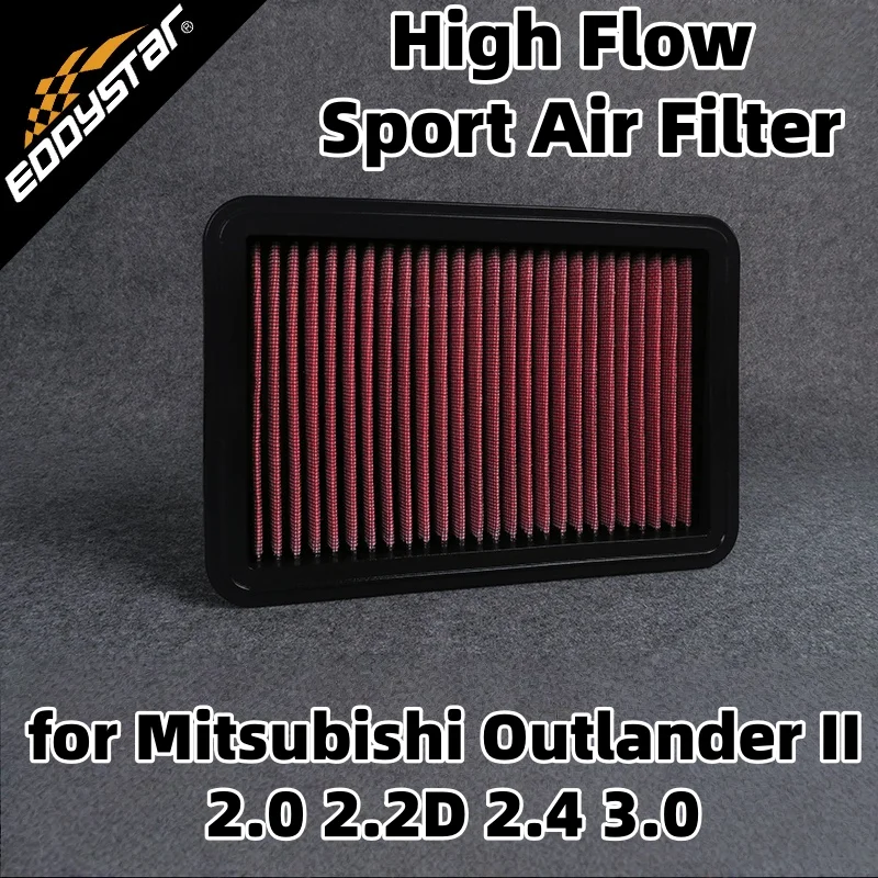 

Спортивный воздушный фильтр с высоким расходом для Mitsubishi Outlander II 2,0 2,2D 2,4 3,0 4WD 2005-2012, моющиеся гоночные впускные фильтры