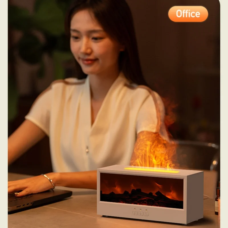 Fireplace Aromatherapy Machine, Air Humidifier, Aromatic Essential Oil Diffusion, LED Light, Remote Control, Creative Gifts