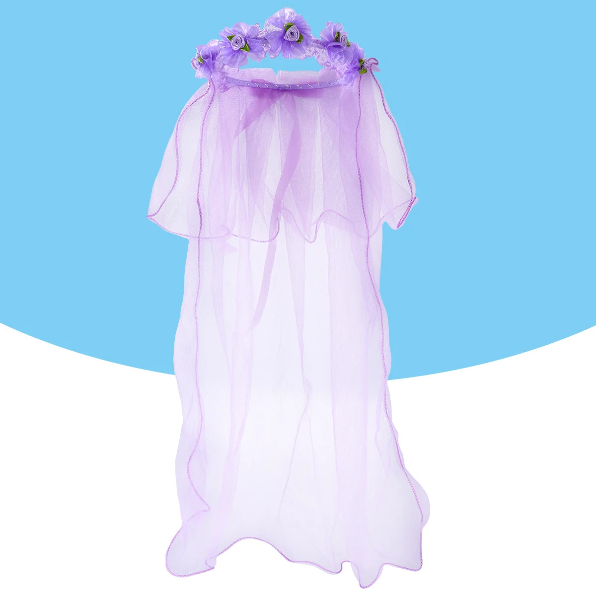 

Flower Girls Lace Wedding Veil Long Tulle Kids Headband Wreath For First Communion Birthday Party Floral Hair Accessory