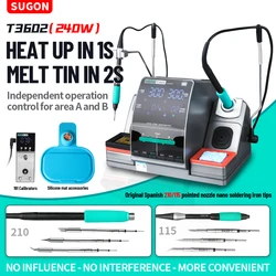 SUGON T3602 240W Soldering Station Double Handle Nano Electronics Soldering Iron Kit Phone IC Repair High Precision Solder Tools