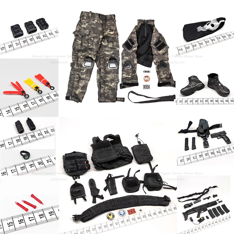 1/6 Scale Special Task Force Member Camouflage Suit Male Clothes For BRAVO 0-7 12-inch Action Figure Soldier Number VERYHOT M001