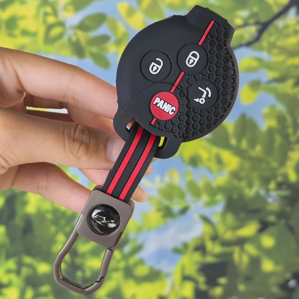 Ergonomic Silicone Key Case With Keychain, Honeycomb Protector For Smart Fortwo 450 Cabrio Roadster City Coupe Brabus 451