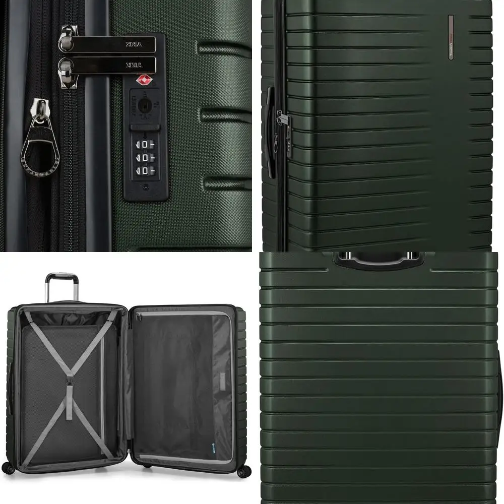 

Traveler's Selection Polycarbonate Spinner Luggage Set with Tie-Down Straps, Green, 29