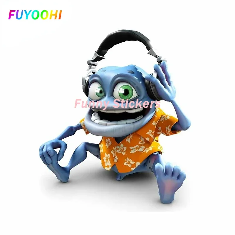 FUYOOHI Play Stickers Funny Cartoon Crazy Frog Modeling Car Stickers PVC RV Auto Motocross Racing Portable Helmet Trunk Decals