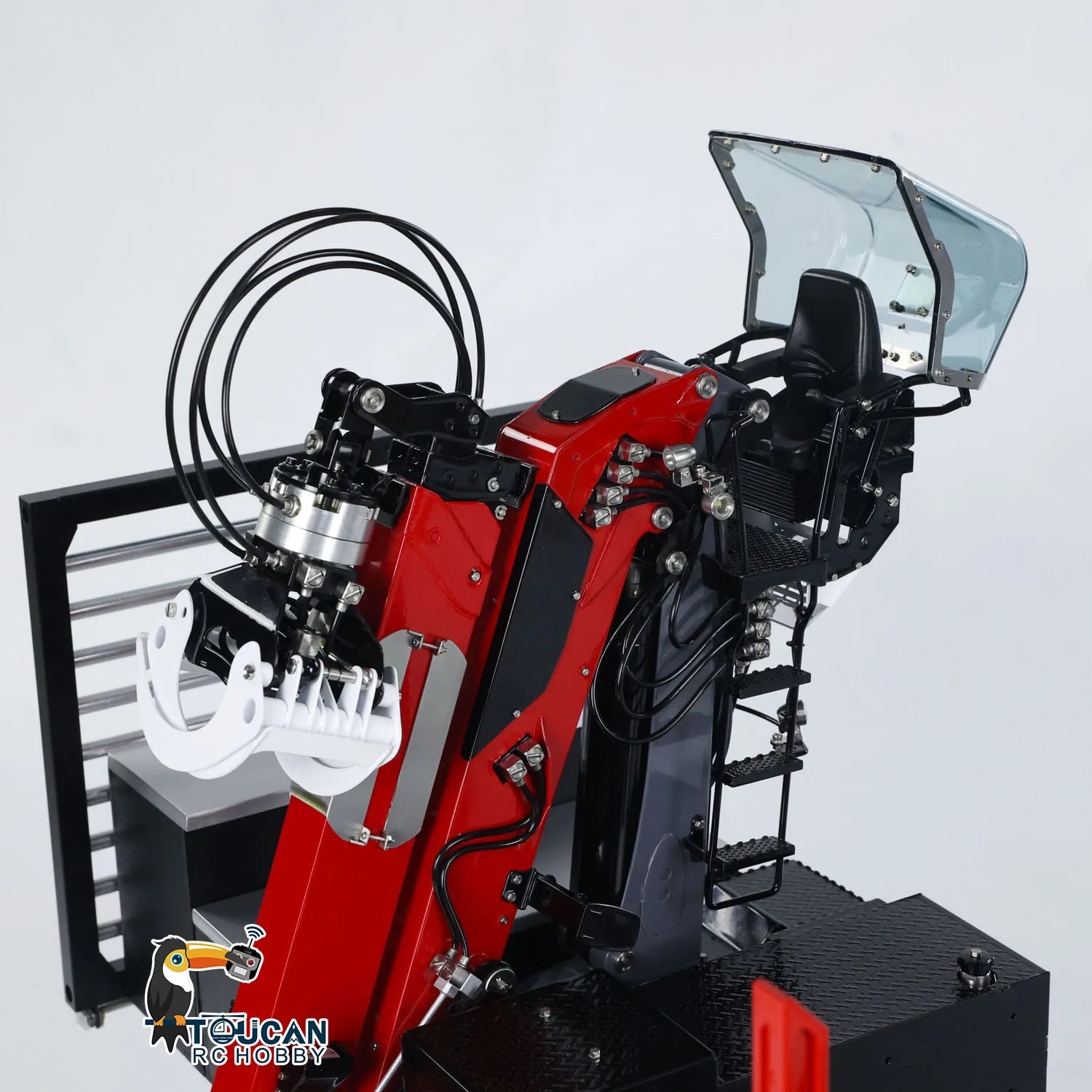 Customized LESU 1/14 Hydraulic Metal Timber Crane RC Log Trailer Flatbed Semi Trailer W/ 3 axle Radio Light System Battery Model