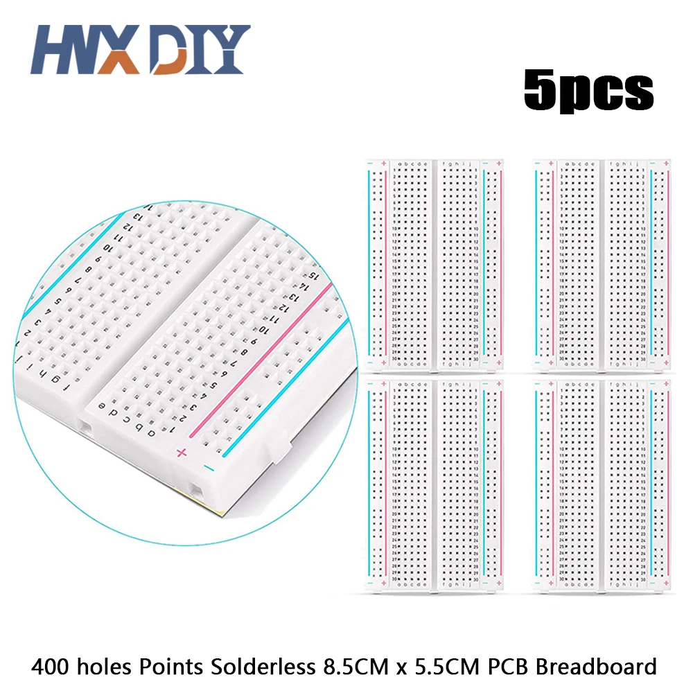 5pcs 400 holes Points Solderless PCB Breadboard Mini Universal Test Protoboard DIY Bread Board Bus Test Circuit Board