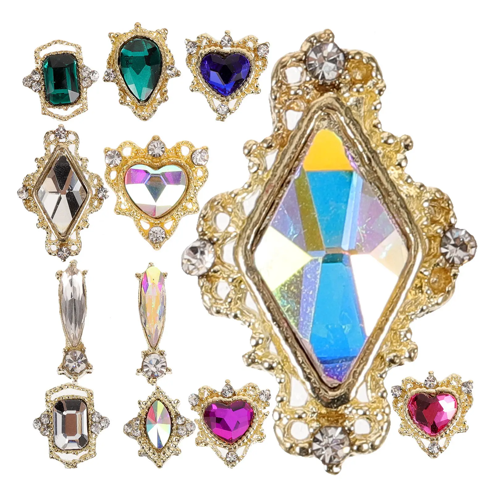 

1Set Nail Rhinestones Exquisite Details Metal Embellishments for Elegance Manicure DIY Craft Accessories