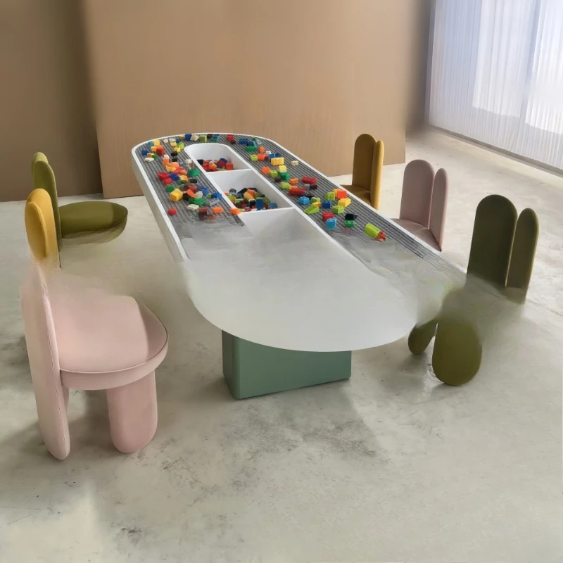 Multifunctional building block table for learning and entertainment
