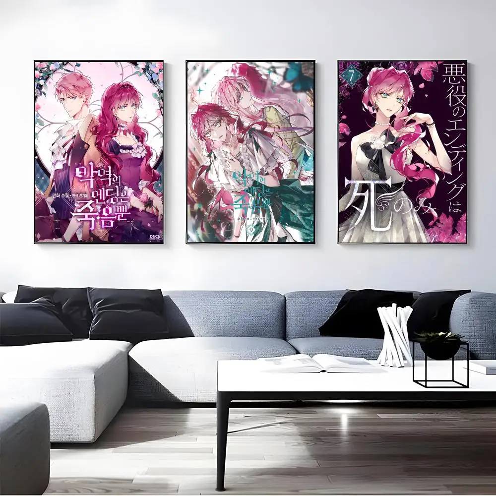 Manhwa V-Villains Are Destined to Die Poster Self-adhesive Art Waterproof Paper Sticker Coffee House Bar Room Wall Decor