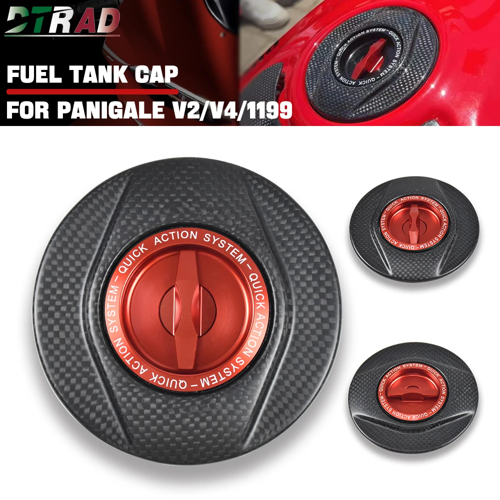 

For DUCATI Panigale V4 V2 899 959 1199 1299 S R Diavel V4 XDiavel Carbon Fiber Quick Release Fuel Tank Cap Gas Oil Petrol Covers