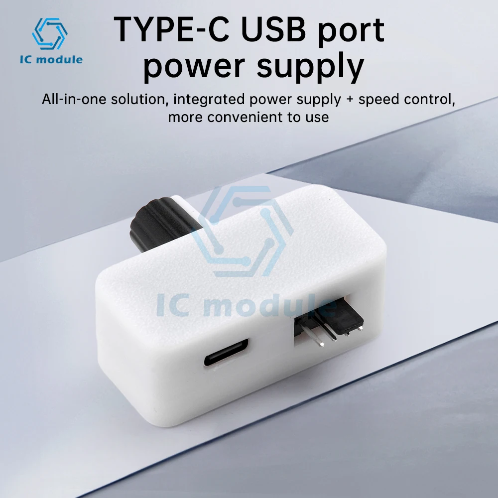 Mini PWM Speed Controller 4Pin Fan Speed Controller TYPE-C USB Interface Power Supply DIY Water Cooler Black/White