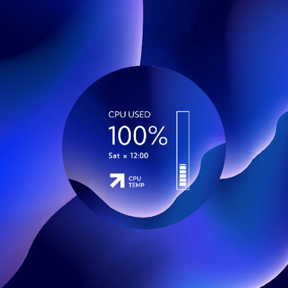 

2,1-дюймовый компьютерный мониторинг температуры CPU/GPU/RAM/HDD круглый дополнительный экран компьютера AIDA64 из алюминиевого сплава для водяного охлаждения