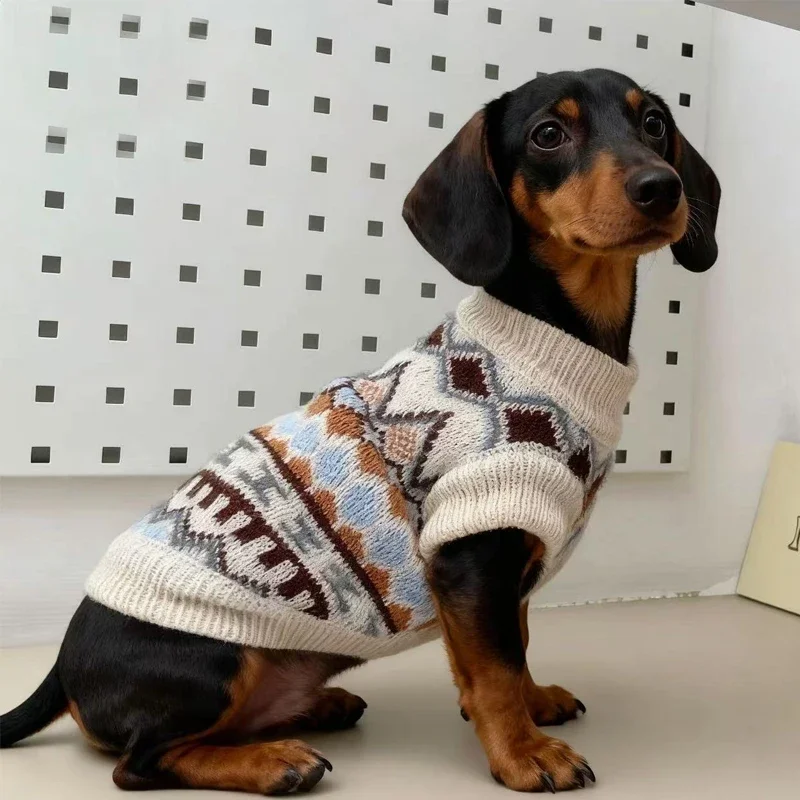 Keep Warm Hand-knitted Sweater For Wiener Dogs Dachshund Small Mid Dogs All Seasons Soft Autumn And Winter Fashion Coat