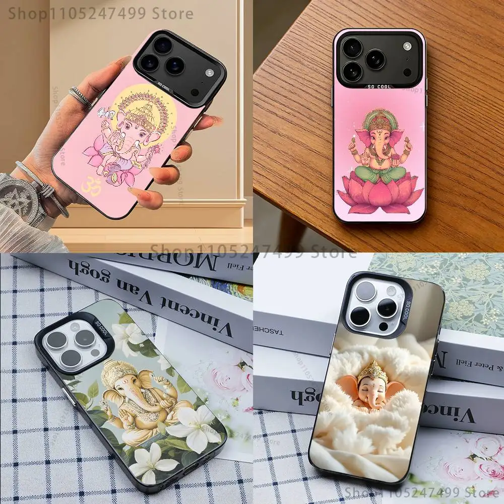 

Ganesh Elephant God Phone Case For iPhone 17,16,15,14,13,12,11,Pro,Max,Plus,E,Air,Mini Black Tpu Cover