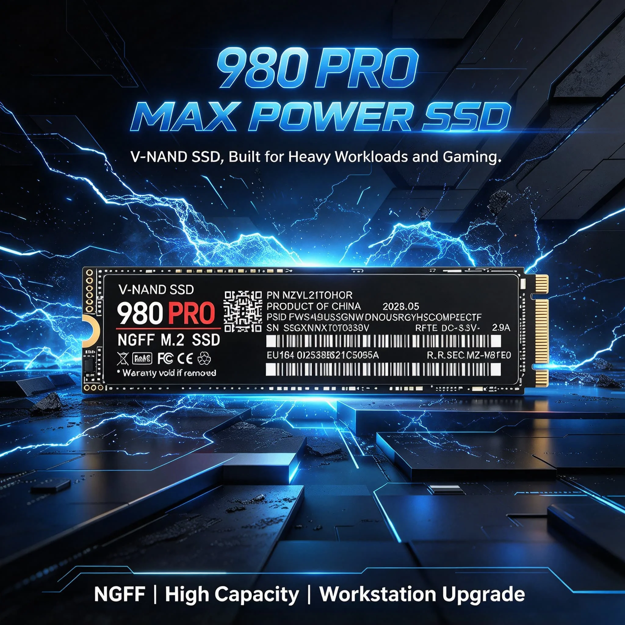 M2 SATA3 NGFF SSD 980PRO Inside Solid State Drive 4TB 2TB 500GB 1TB for Laptop Desktop Computer High Speed Fast Internal Disk PC