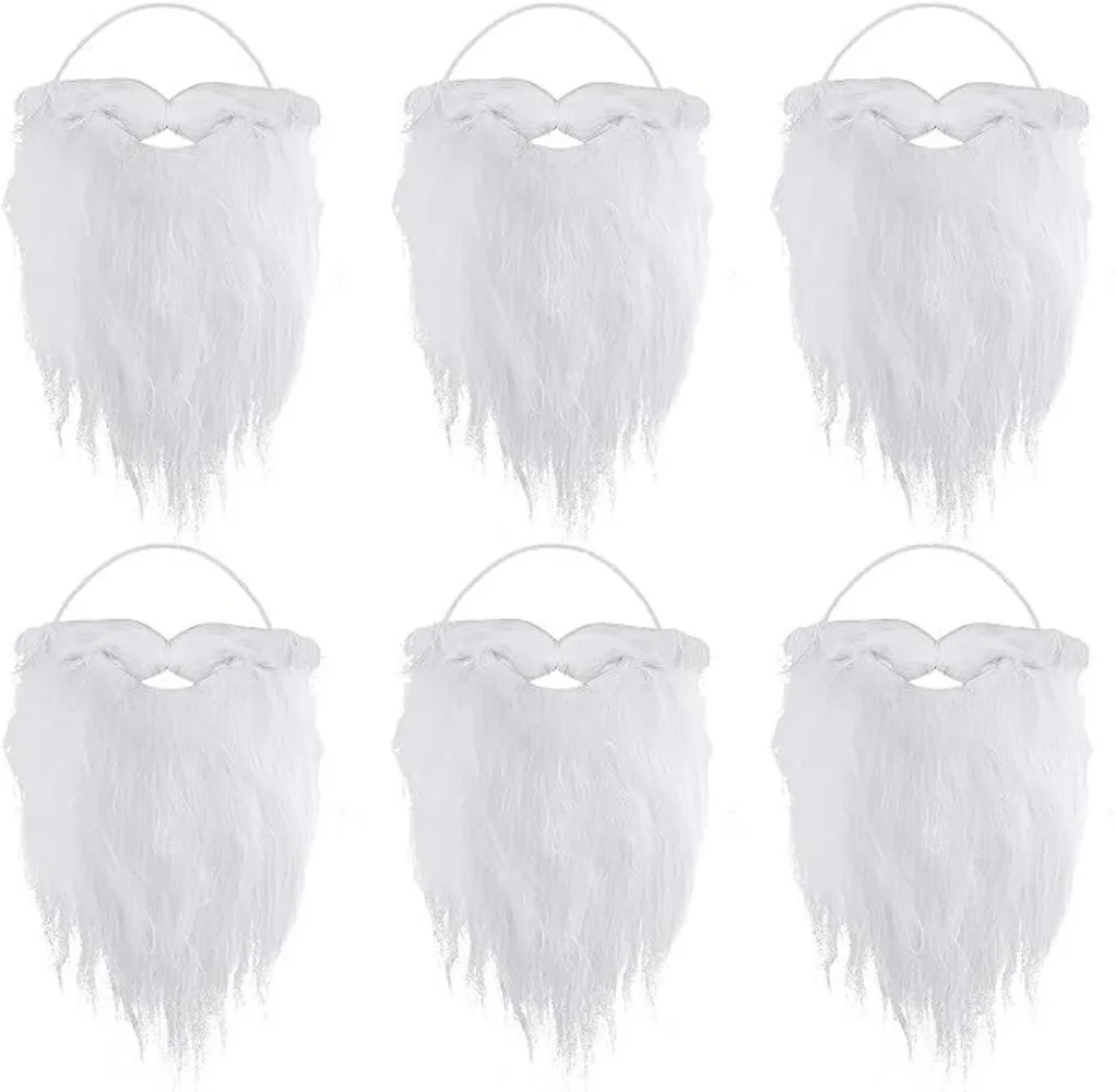 سانتا كلوز اللحية ثمانية أحرف اللحية الكبار الأطفال اللحية عيد الميلاد قبعة بيضاء وهمية اللحية جديد عيد الميلاد الديكور الدعامة