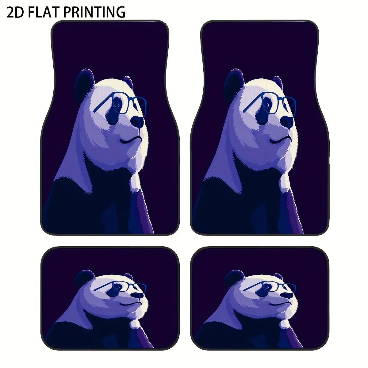 

4pcs Panda-Themed Car Floor Mats, Made Of Universal Polyester Material, Suitable For All Seasons And Weather, Providing Interior