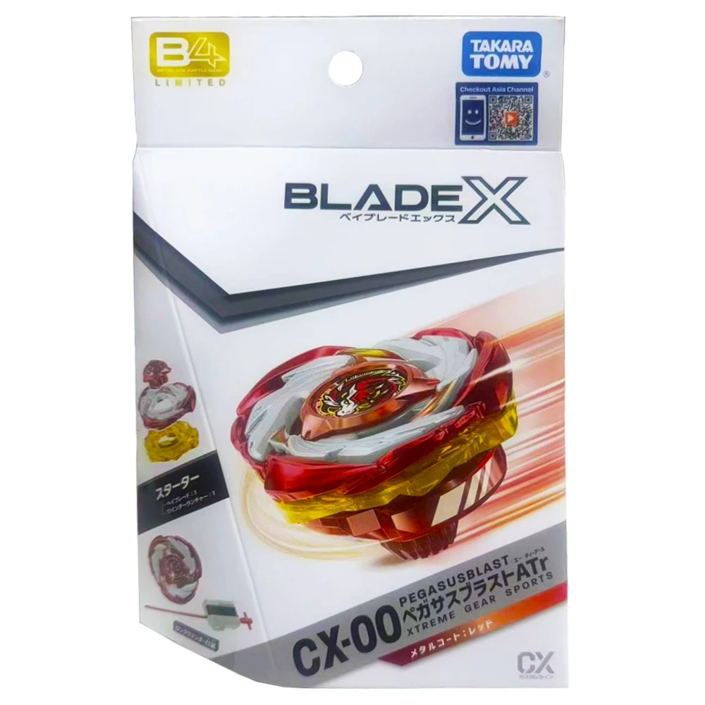 Takara Tomy Bey X CX-00 Avviamento Pegasus Blast ATr Cappotto in metallo Rosso Speciale Ver CoroCoro Lama GIOCO DI CARTO
