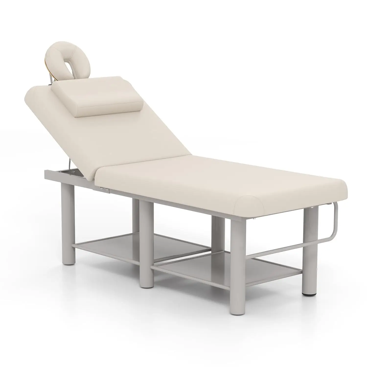 

Heavy Duty Wide Stationary Massage Table Metal Frame PU Leather Spa Facial Professional Adjustable Massage Bed, Customized