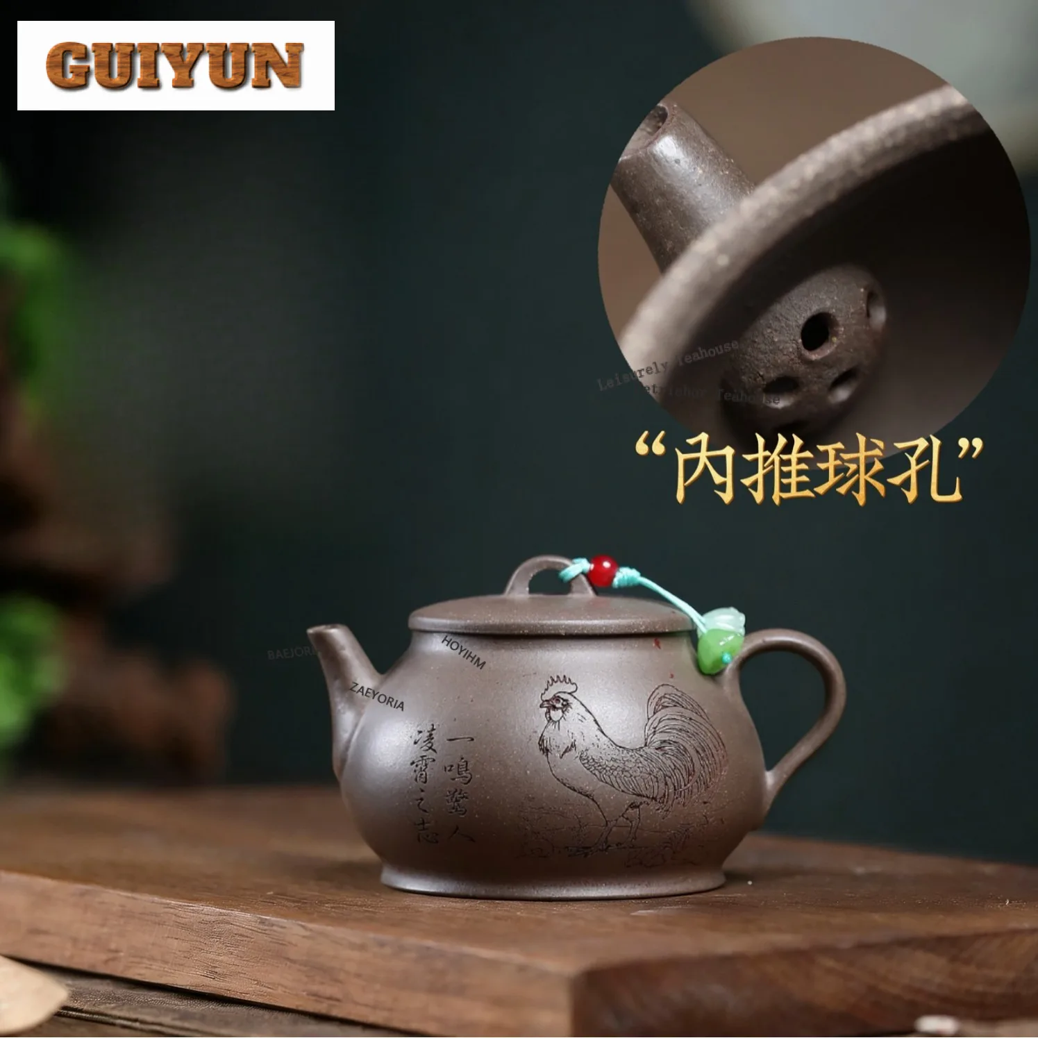 170ml Kreative Yixing Lila Ton-Teekanne, handgefertigt, großkalibrige Kanne aus rohem Erz, chinesische Zisha Teekanne, Teeset
