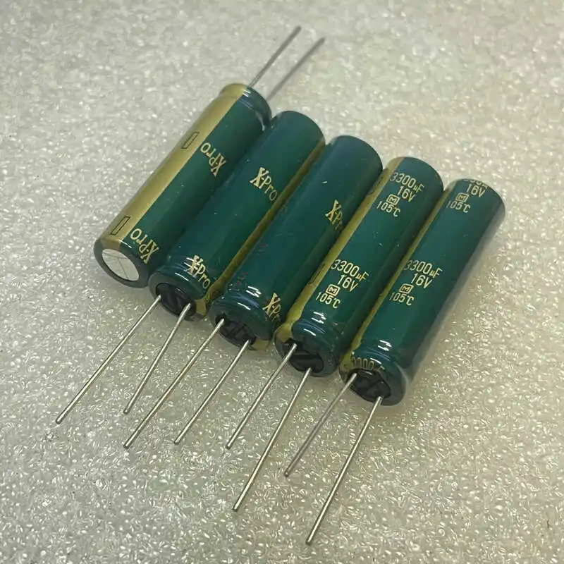 5PCS/LOT  16V 3300UF Green Gold X-pro Audio Dedicated Series Original Gold Electrolytic Capacitor