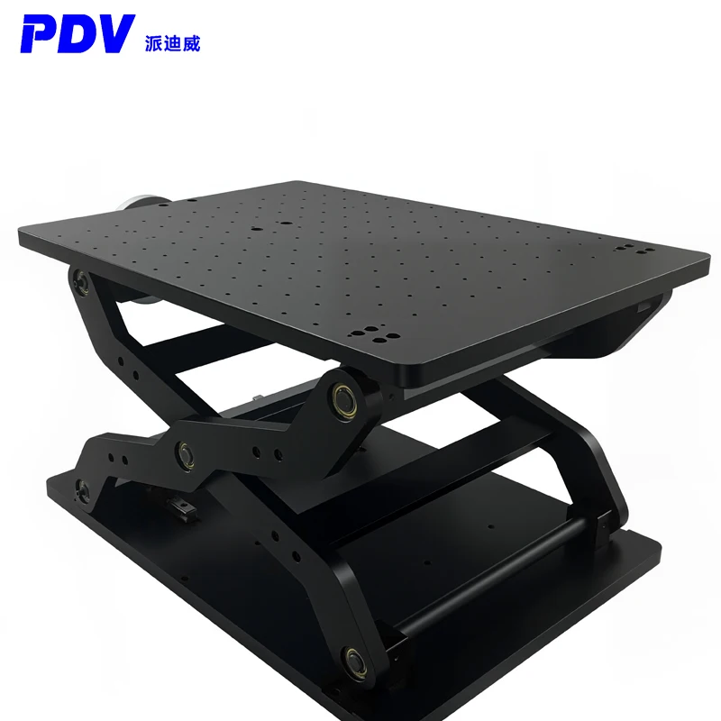 Manual Z-axis sliding lifting platform, capable of supporting 100kg with a travel distance of 200mm (with locking function)